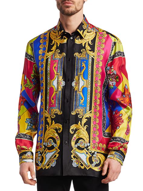 versace h&m black button up shirt|Versace official website.